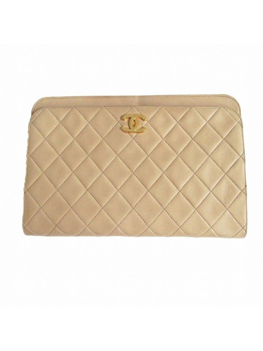 Chanel Shoulder Bag Lambskin Mini Quilted Chain Beige